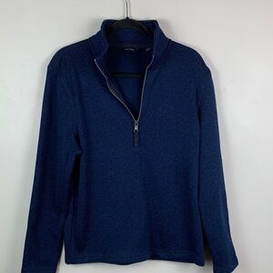Nautica Men's Marled Deep Blue Quarter Zip-Up Sweater NEW!